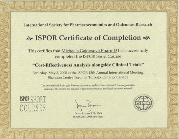 ISPOR Certifikate